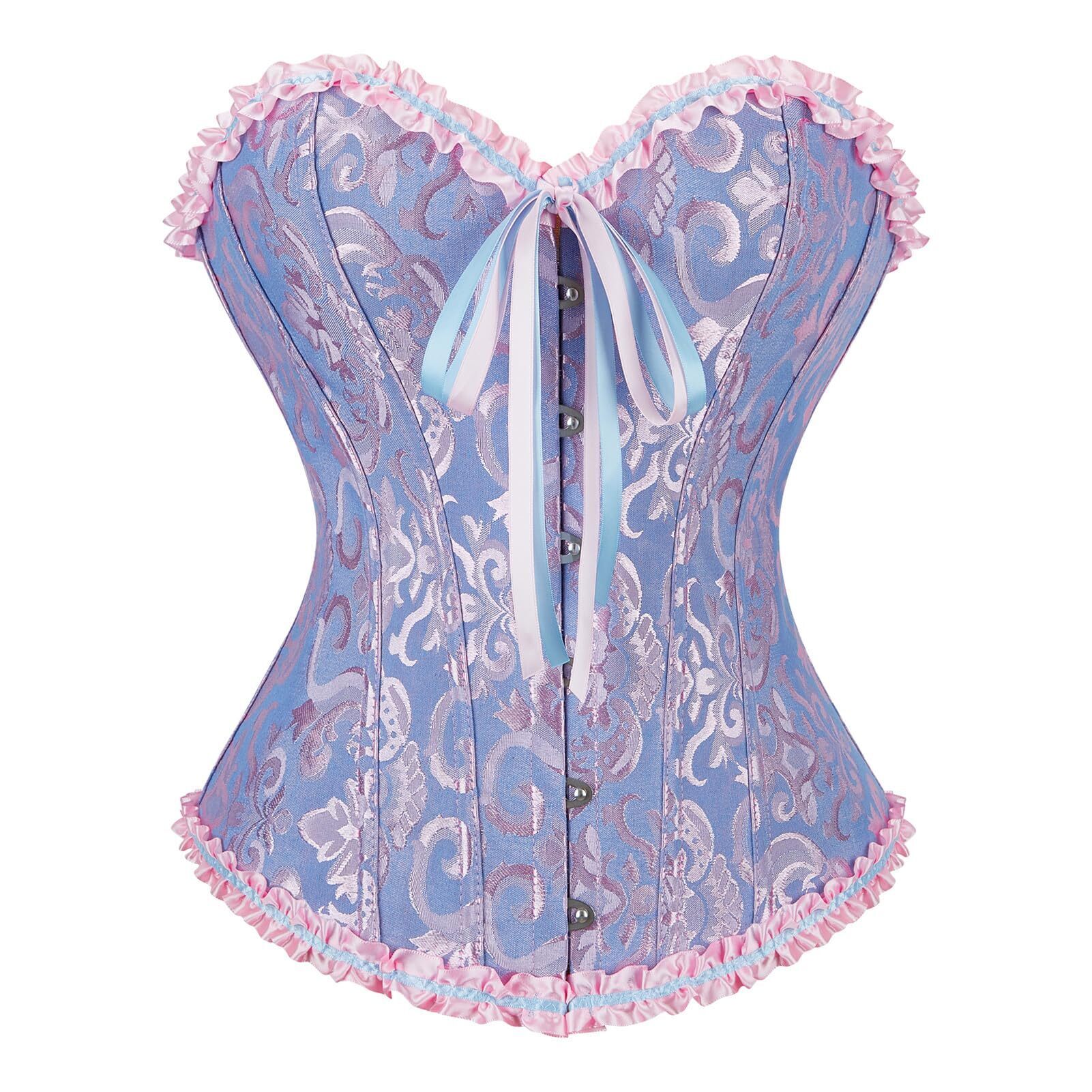 9679 Renaissance Corset Tops  Blue Corsets Plus Size Halloween Costumes